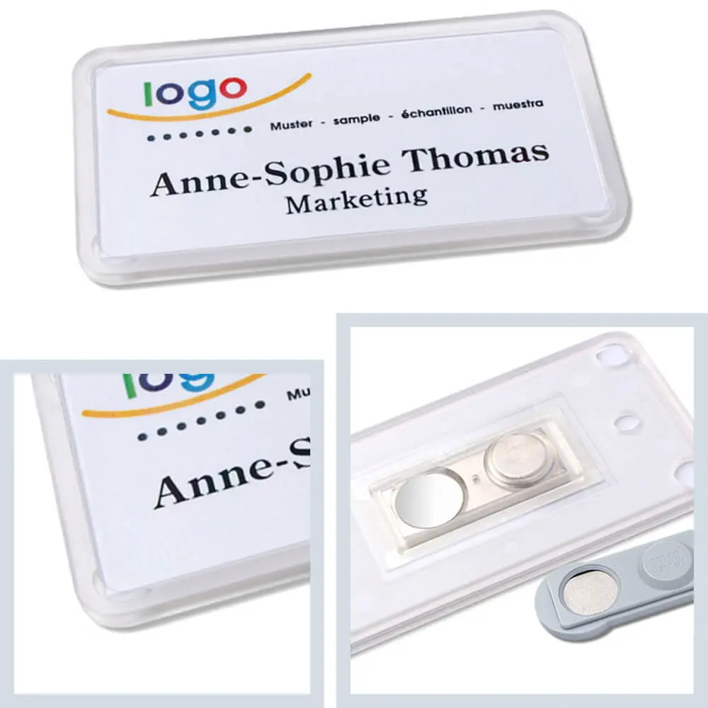 office® 40 Namensschilder Magnet, Color - Klar Transluzent