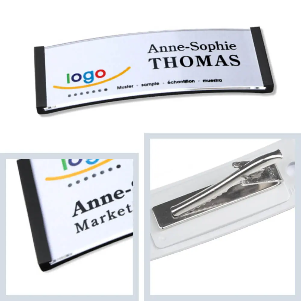polar® 20 Namenschilder, Klammer - Schwarz