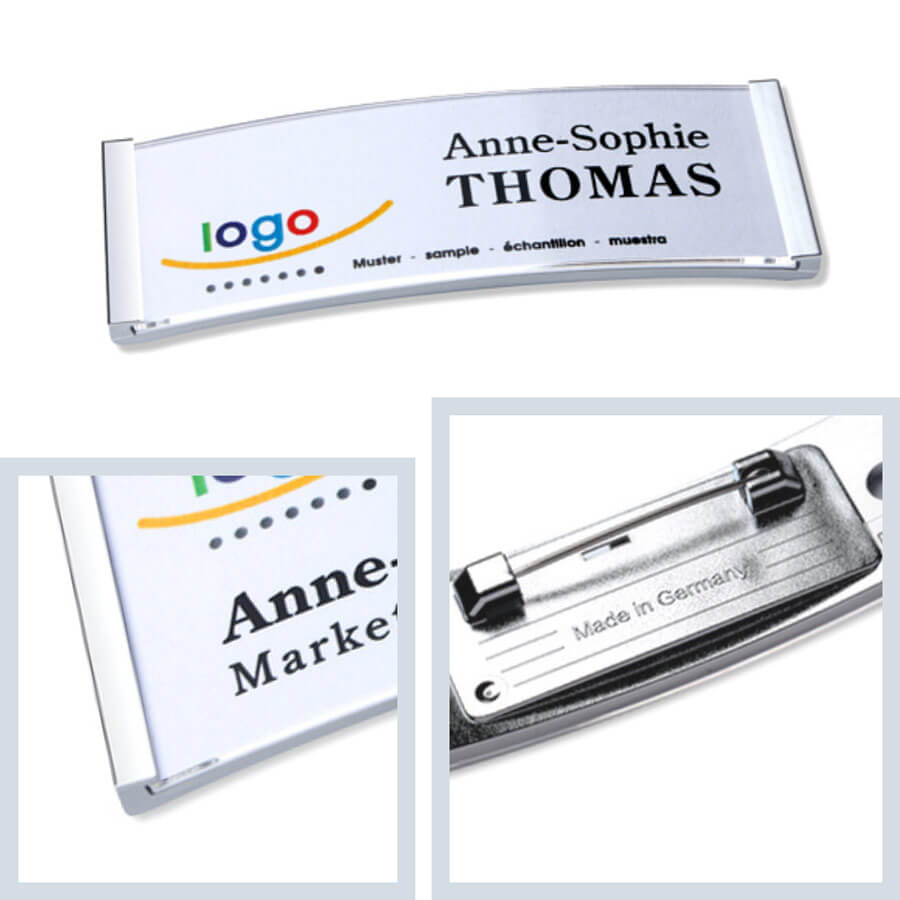 polar® 20 Namensschilder, Nadel - Chrom