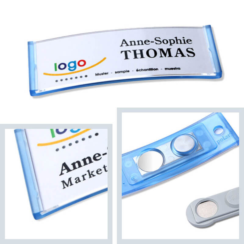 polar® 20 Namensschilder, Magnet - Hellblau Transluzent